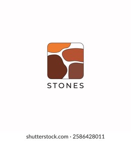 ILLUSTRATION SQURE BRICK STONES MARBLE SIMPLE FLAT COLOR TEMPLATE DESIGN LOGO ICON VECTOR