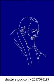 illustration of St. Padre pio