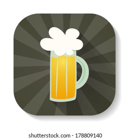 Illustration of St Patrick Day glass beer mug icon