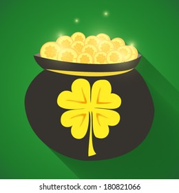 Illustration of St Patrick Day gold money icon