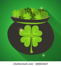 Illustration of St Patrick Day green clovers icon