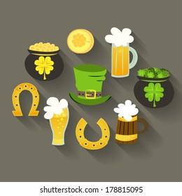 Illustration of St Patrick Day icons