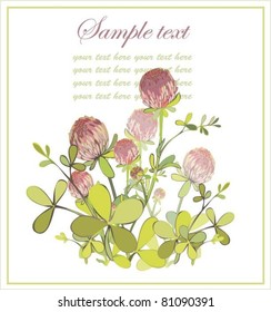 Illustration for st Patrick day. Vintage postcard with clover.