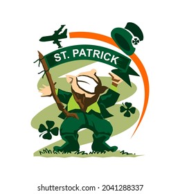 illustration of ST Patrick laughing