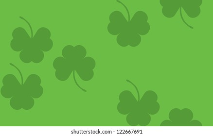 Illustration of St. Patrick's day background with shamrocks, clovers.