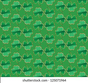 Illustration of St. Patrick's day background with shamrocks, clovers.