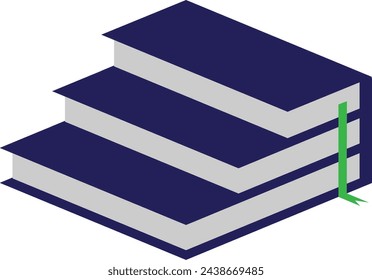 illustration of a stack of books icon, education and learning books. library, school.