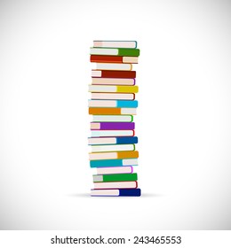 Illustration of a stack of books isolated on a white background.