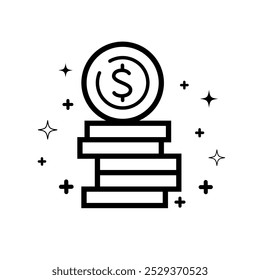 ilustración de una pila de monedas. Imágenes producidas sin el uso de ninguna forma de software de IA