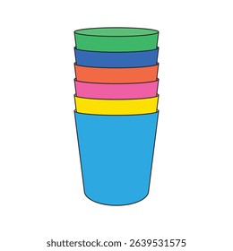 Illustration stack glass cup isolated unique design