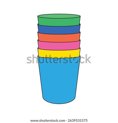 Illustration stack glass cup isolated unique design