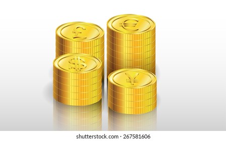 Illustration of stack of gold coin