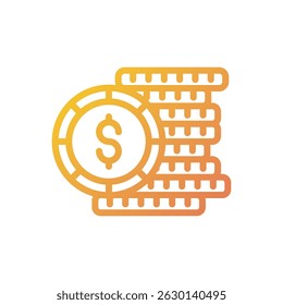 An illustration of a stack of gold coins, perfect for financial concepts, savings, or wealth-related designs
