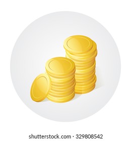 Illustration of stack of golden coins