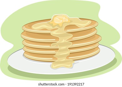 Pancakes Stack Doodle Sketch Icon Stock Vector (royalty Free 