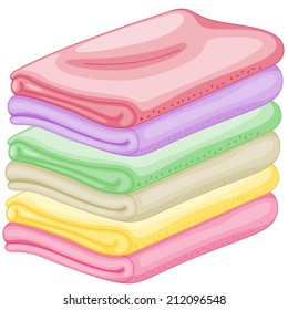 Illustration of the stack of towels on a white background