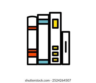 Illustration of stacked books symbolizing knowledge, education, and learning resources