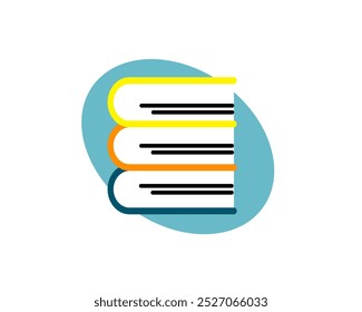 Ilustración de libros apilados que simbolizan el conocimiento, la educación y los recursos de aprendizaje
