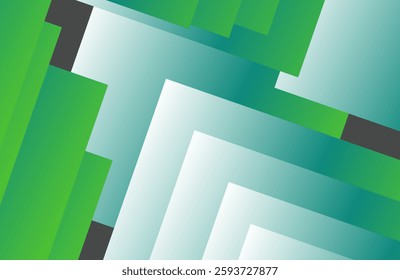 Illustration with stacked box elements in green and white tones, suitable for modern designs.