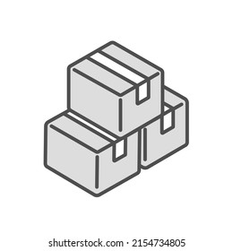 Illustration of stacked cardboard boxes.