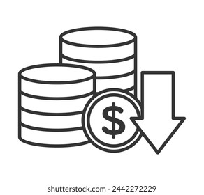 
Illustration of stacked coins falling