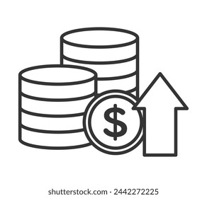 Illustration of stacked coins rising