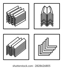 Illustration stacked metal angle