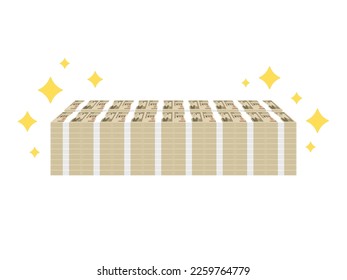 An illustration of stacks of banknotes.