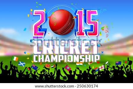 illustration of stadium of cricket with pitch