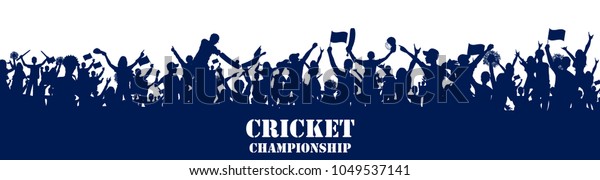 illustration of\
Stadium of Cricket with pitch for champoinship match and supporter\
fan people cheering\
team