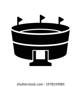 
illustration of stadium icon in solid black style