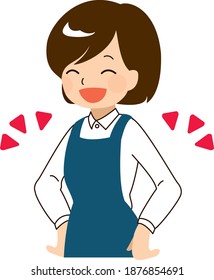 
Illustration of a staff laughing happily