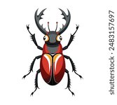 illustration of a stag beetle on white