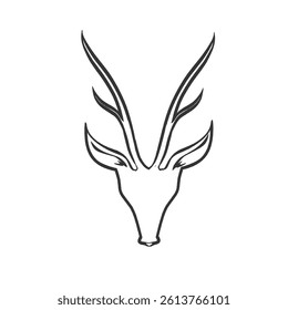 illustration of a stag head icon without background