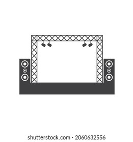 illustration of stage concert, vector art.