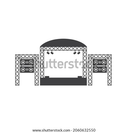 illustration of stage concert, vector art.