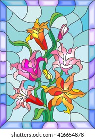 Wildflowers Stained Glass Stock Vector (Royalty Free) 140162470 ...