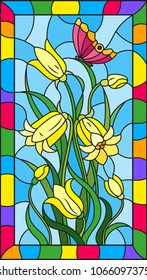 Wildflowers Stained Glass Stock Vector (Royalty Free) 140162470 ...