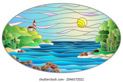 Beach stained glass Stock Illustrations, Images & Vectors | Shutterstock