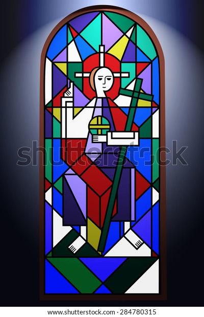 Illustration Stained Glass Window Stock Vector (Royalty Free) 284780315 ...