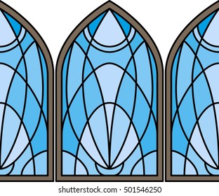 Illustration of stained glass windows seamless