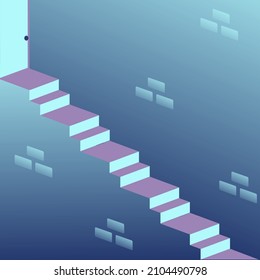 illustration of stairs to success, stairway to heaven, stairway to dream.
