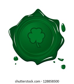 Illustration stamp with clover for Saint Patrick day - vector