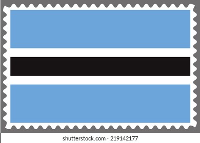 An Illustration of a Stamp with the Flag of Botswana