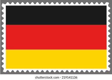 An Illustration of a Stamp with the Flag of Germany
