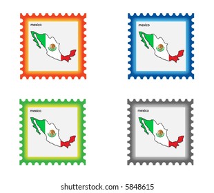 Illustration of stamp with italy map