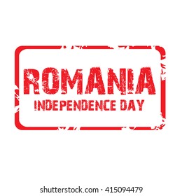 illustration of a stamp for Romania independence day.