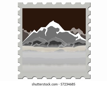 illustration  stamp vector illustration  night