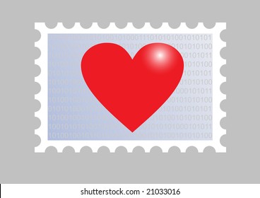 illustration of a stamp wiith a heart