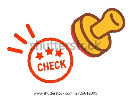 Illustration of stamping a checkmark